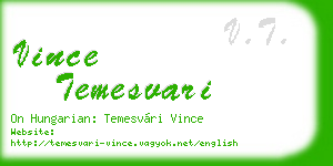 vince temesvari business card